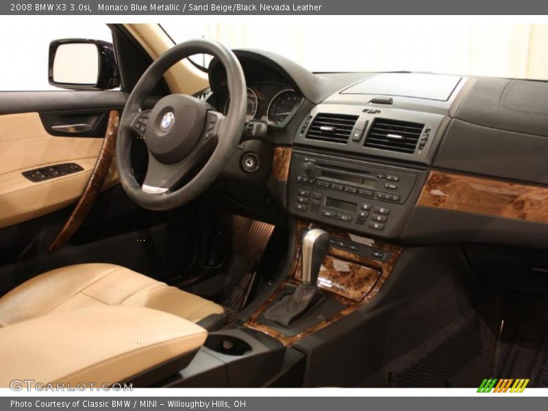 Monaco Blue Metallic / Sand Beige/Black Nevada Leather 2008 BMW X3 3.0si