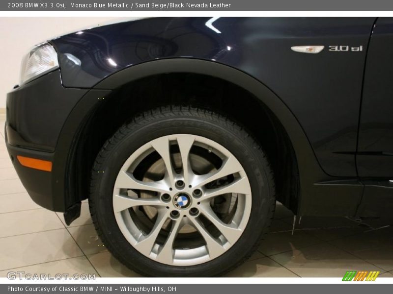 Monaco Blue Metallic / Sand Beige/Black Nevada Leather 2008 BMW X3 3.0si