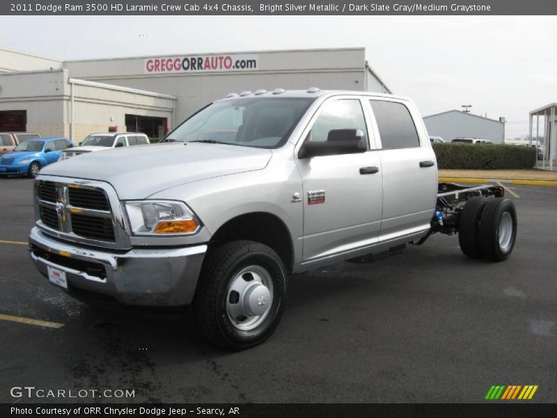 Bright Silver Metallic / Dark Slate Gray/Medium Graystone 2011 Dodge Ram 3500 HD Laramie Crew Cab 4x4 Chassis