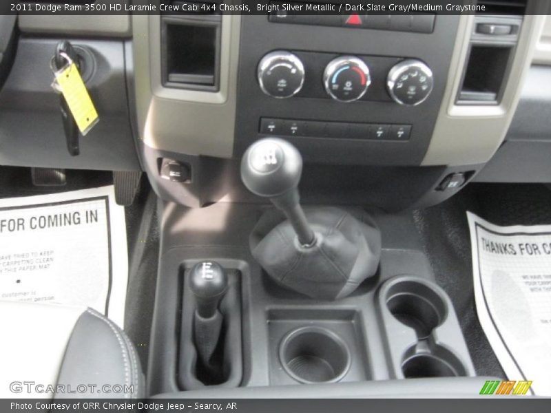  2011 Ram 3500 HD Laramie Crew Cab 4x4 Chassis 6 Speed Manual Shifter