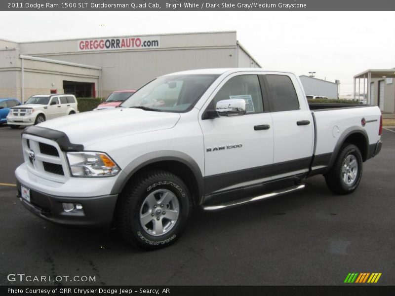 Bright White / Dark Slate Gray/Medium Graystone 2011 Dodge Ram 1500 SLT Outdoorsman Quad Cab