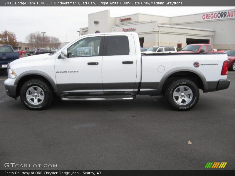 Bright White / Dark Slate Gray/Medium Graystone 2011 Dodge Ram 1500 SLT Outdoorsman Quad Cab