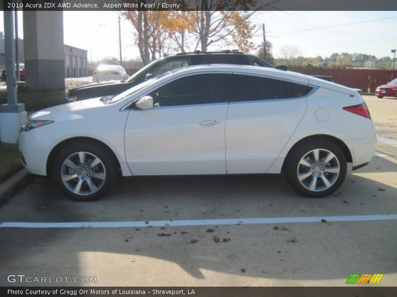  2010 ZDX AWD Advance Aspen White Pearl