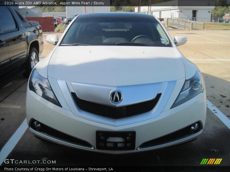 Aspen White Pearl / Ebony 2010 Acura ZDX AWD Advance