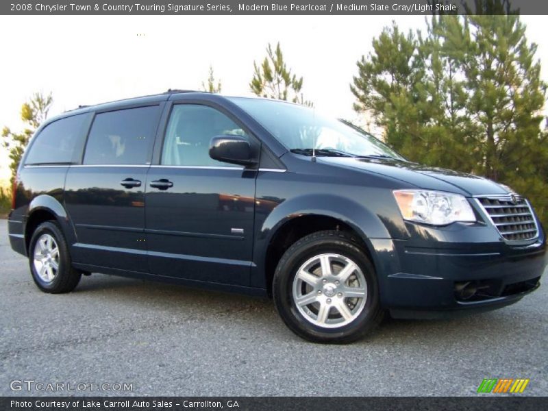 Modern Blue Pearlcoat / Medium Slate Gray/Light Shale 2008 Chrysler Town & Country Touring Signature Series