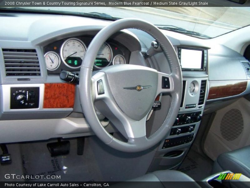 Modern Blue Pearlcoat / Medium Slate Gray/Light Shale 2008 Chrysler Town & Country Touring Signature Series