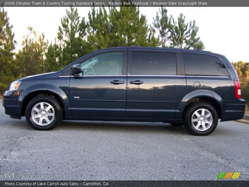 Modern Blue Pearlcoat / Medium Slate Gray/Light Shale 2008 Chrysler Town & Country Touring Signature Series