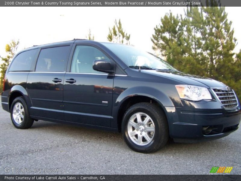 Modern Blue Pearlcoat / Medium Slate Gray/Light Shale 2008 Chrysler Town & Country Touring Signature Series