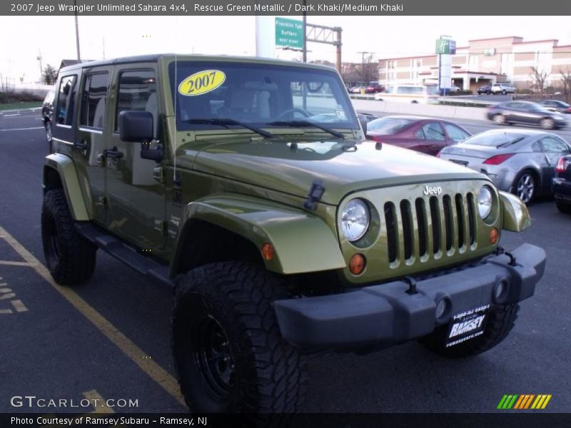 Rescue Green Metallic / Dark Khaki/Medium Khaki 2007 Jeep Wrangler Unlimited Sahara 4x4