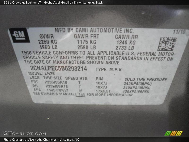 Mocha Steel Metallic / Brownstone/Jet Black 2011 Chevrolet Equinox LT