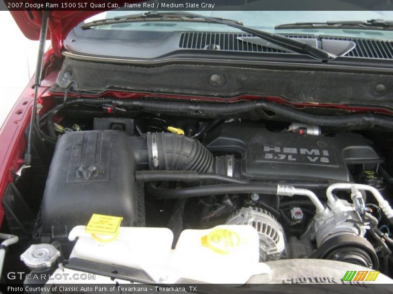 Flame Red / Medium Slate Gray 2007 Dodge Ram 1500 SLT Quad Cab