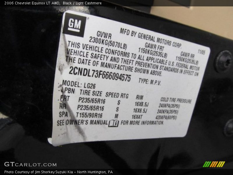 Black / Light Cashmere 2006 Chevrolet Equinox LT AWD