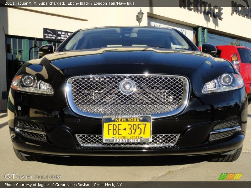 Ebony Black / London Tan/Navy Blue 2011 Jaguar XJ XJ Supercharged