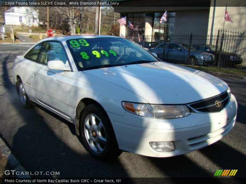 White Diamond Pearl / Ivory 1999 Toyota Solara SLE V6 Coupe