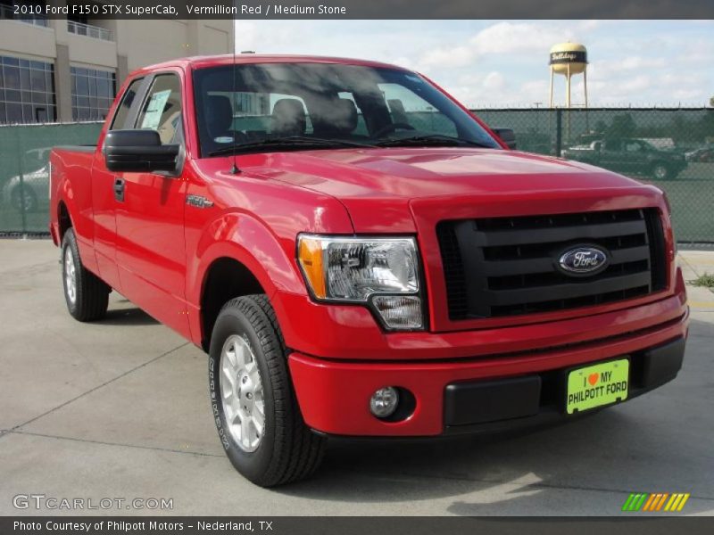 Vermillion Red / Medium Stone 2010 Ford F150 STX SuperCab