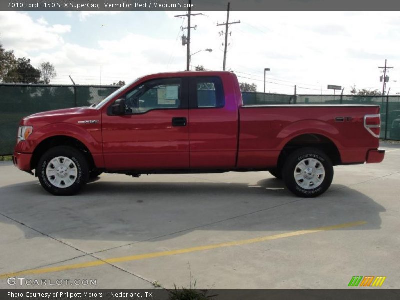 Vermillion Red / Medium Stone 2010 Ford F150 STX SuperCab