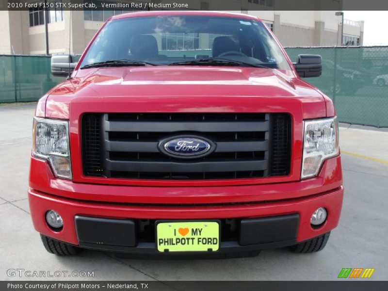 Vermillion Red / Medium Stone 2010 Ford F150 STX SuperCab