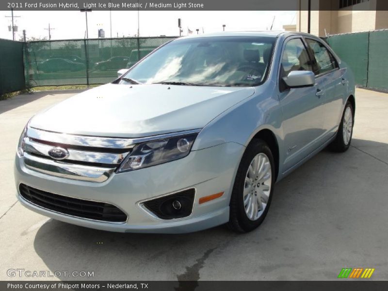 Light Ice Blue Metallic / Medium Light Stone 2011 Ford Fusion Hybrid