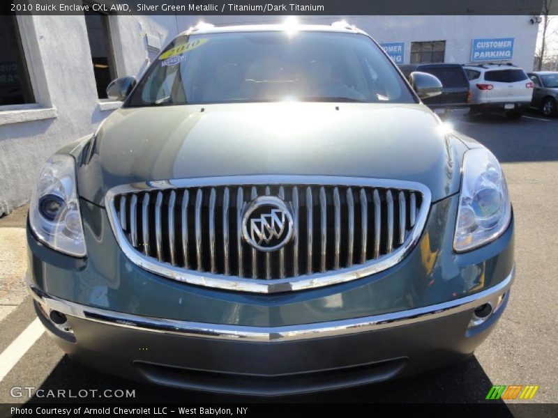 Silver Green Metallic / Titanium/Dark Titanium 2010 Buick Enclave CXL AWD