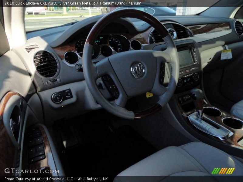 Silver Green Metallic / Titanium/Dark Titanium 2010 Buick Enclave CXL AWD