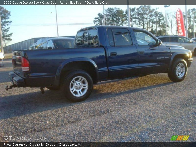 Patriot Blue Pearl / Dark Slate Gray 2002 Dodge Dakota Sport Quad Cab