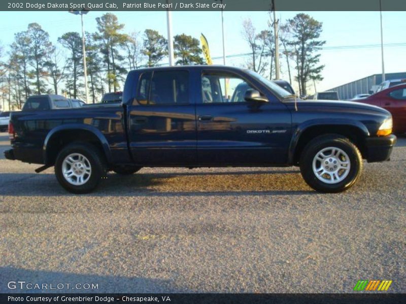 Patriot Blue Pearl / Dark Slate Gray 2002 Dodge Dakota Sport Quad Cab