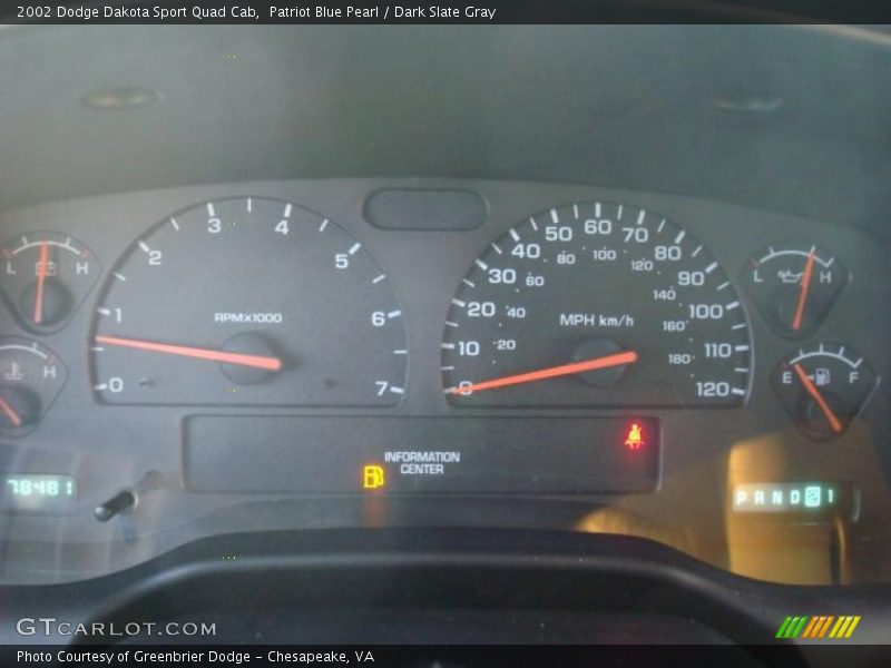 Patriot Blue Pearl / Dark Slate Gray 2002 Dodge Dakota Sport Quad Cab