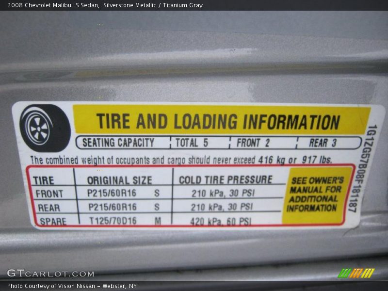 Silverstone Metallic / Titanium Gray 2008 Chevrolet Malibu LS Sedan