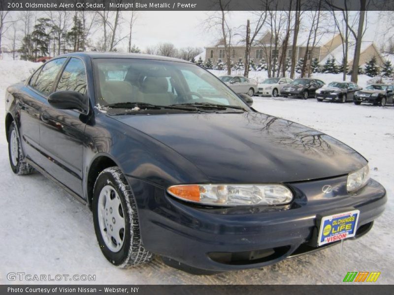 Midnight Blue Metallic / Pewter 2001 Oldsmobile Alero GX Sedan