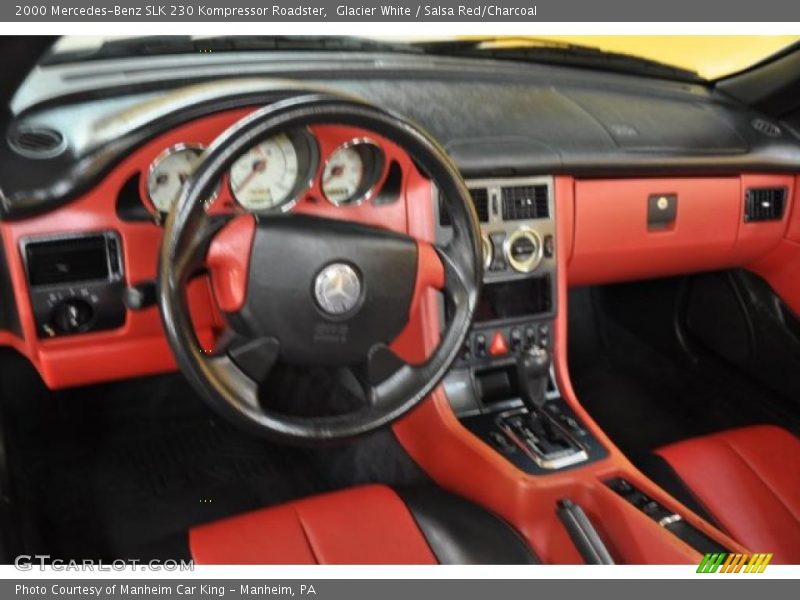 Glacier White / Salsa Red/Charcoal 2000 Mercedes-Benz SLK 230 Kompressor Roadster