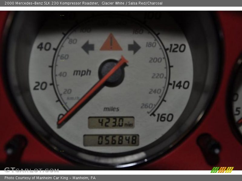 Glacier White / Salsa Red/Charcoal 2000 Mercedes-Benz SLK 230 Kompressor Roadster