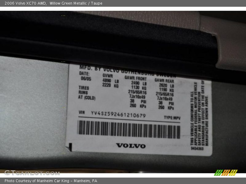 Willow Green Metallic / Taupe 2006 Volvo XC70 AWD