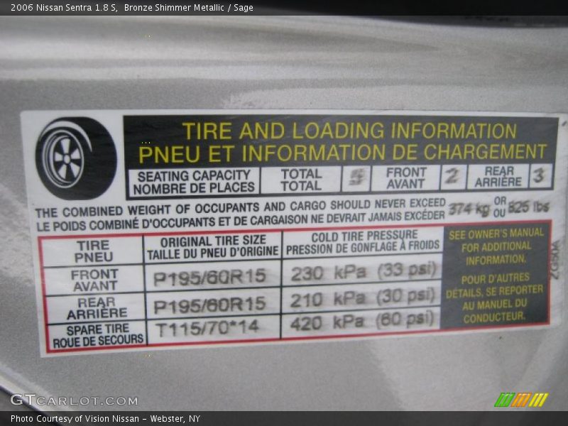 Bronze Shimmer Metallic / Sage 2006 Nissan Sentra 1.8 S