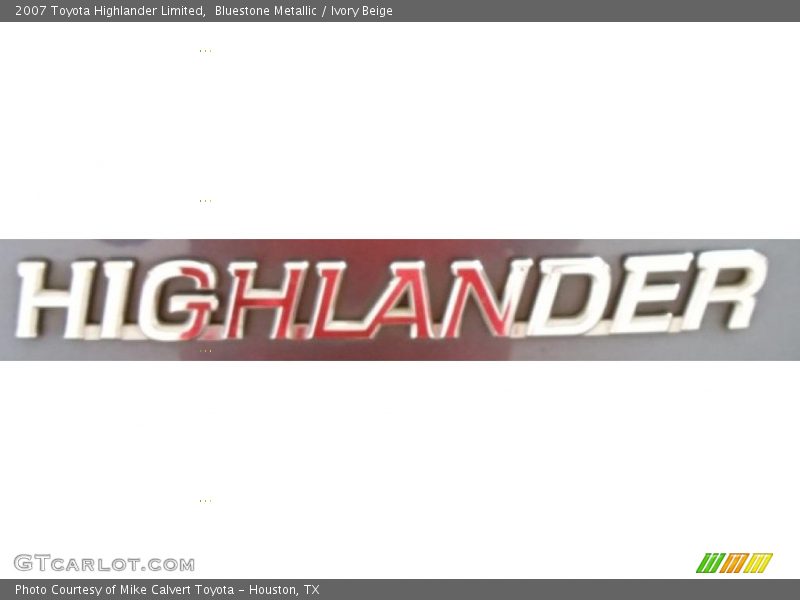 Bluestone Metallic / Ivory Beige 2007 Toyota Highlander Limited