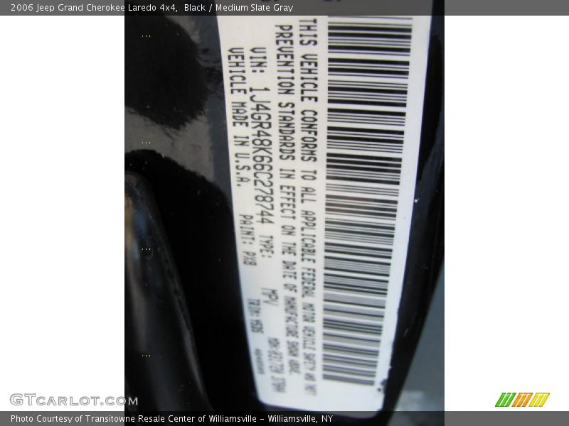 Black / Medium Slate Gray 2006 Jeep Grand Cherokee Laredo 4x4