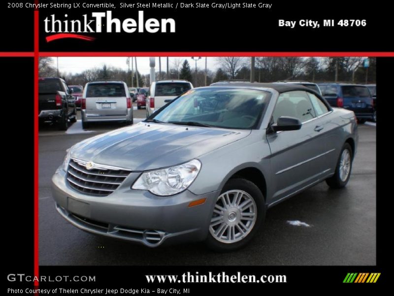 Silver Steel Metallic / Dark Slate Gray/Light Slate Gray 2008 Chrysler Sebring LX Convertible