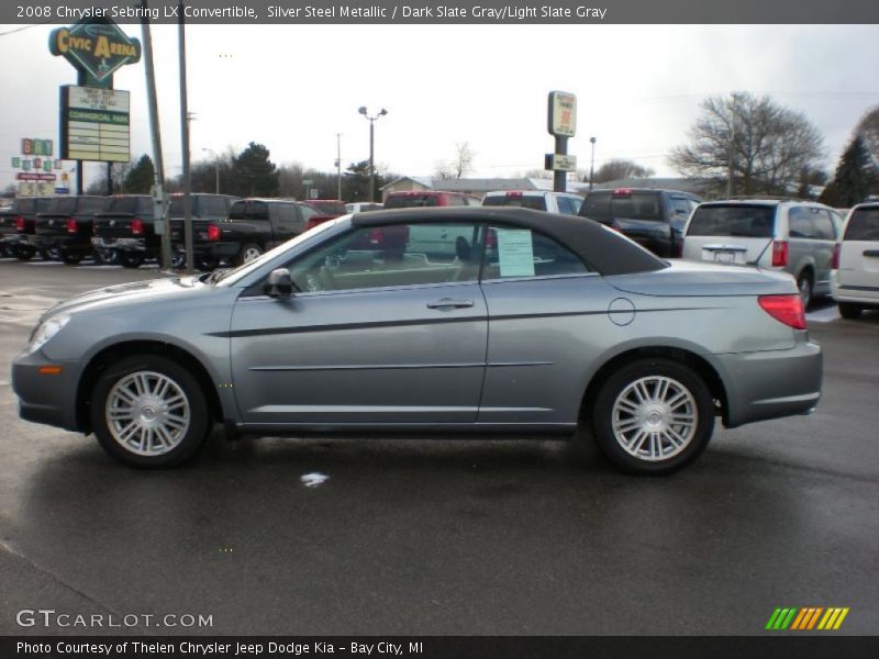 Silver Steel Metallic / Dark Slate Gray/Light Slate Gray 2008 Chrysler Sebring LX Convertible