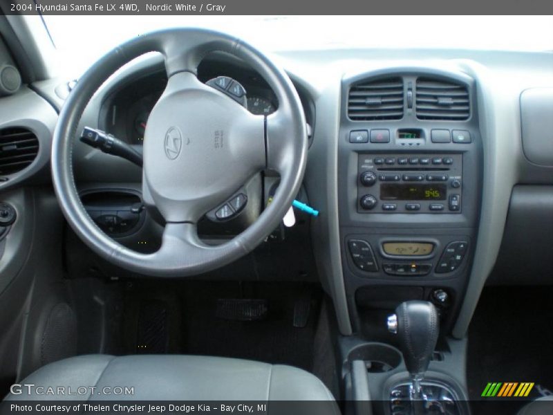 Nordic White / Gray 2004 Hyundai Santa Fe LX 4WD