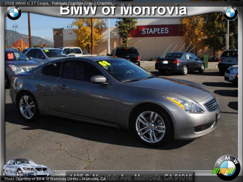 Platinum Graphite Gray / Graphite 2008 Infiniti G 37 Coupe
