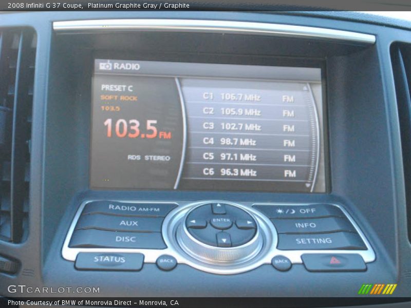 Platinum Graphite Gray / Graphite 2008 Infiniti G 37 Coupe