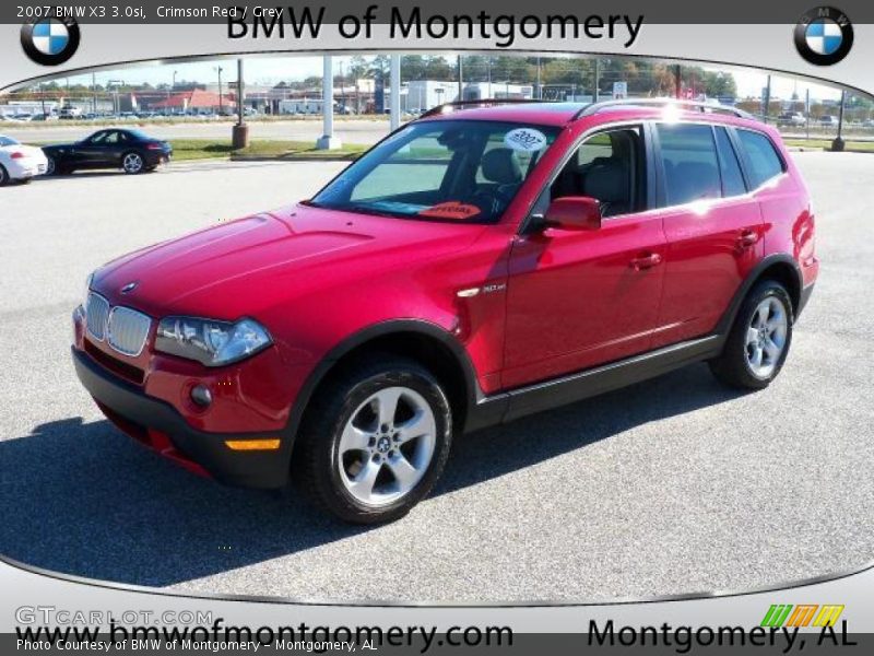 Crimson Red / Grey 2007 BMW X3 3.0si