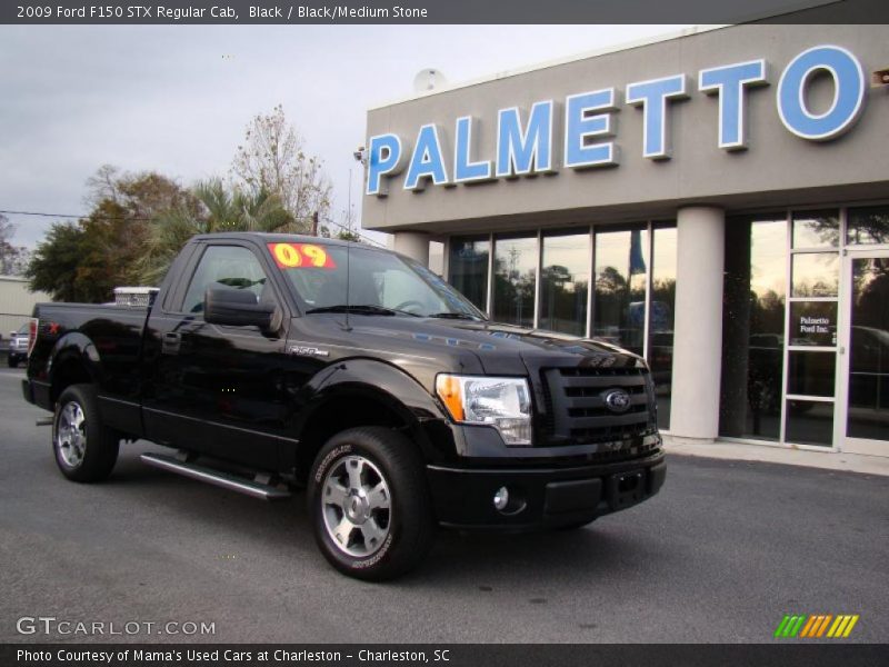 Black / Black/Medium Stone 2009 Ford F150 STX Regular Cab