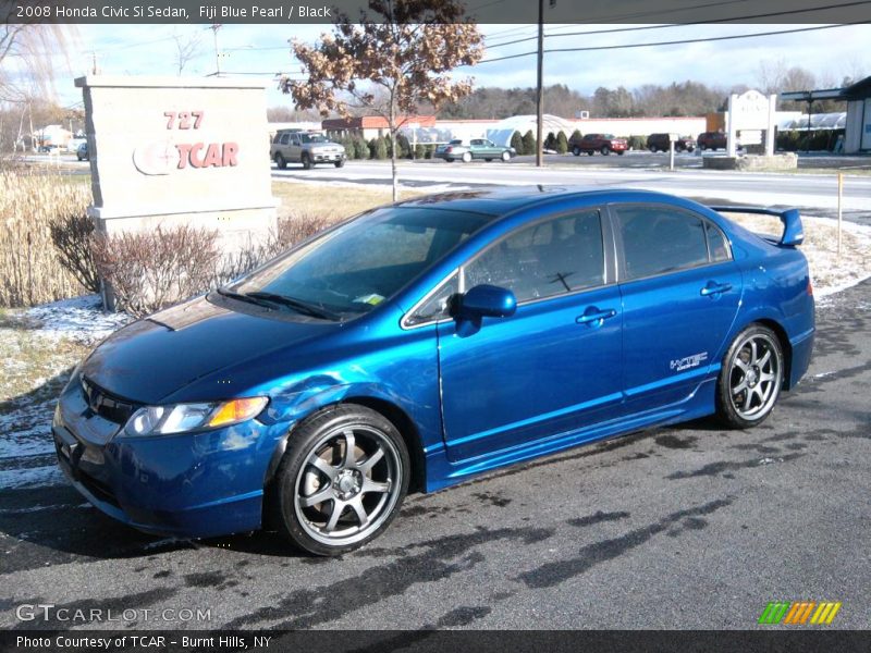 Fiji Blue Pearl / Black 2008 Honda Civic Si Sedan