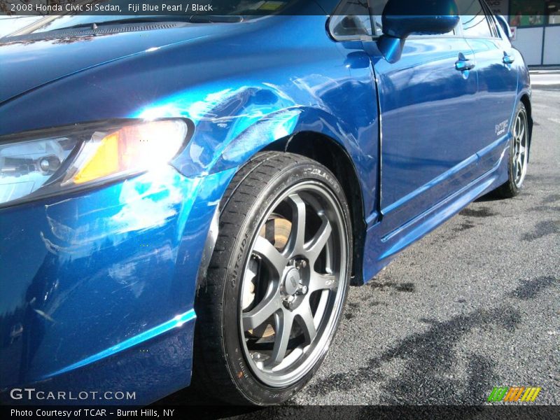 Fiji Blue Pearl / Black 2008 Honda Civic Si Sedan