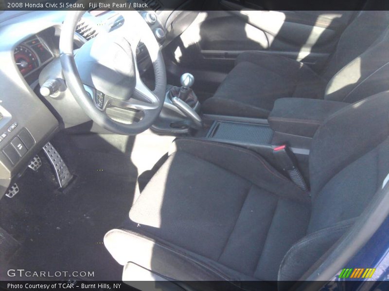 Fiji Blue Pearl / Black 2008 Honda Civic Si Sedan