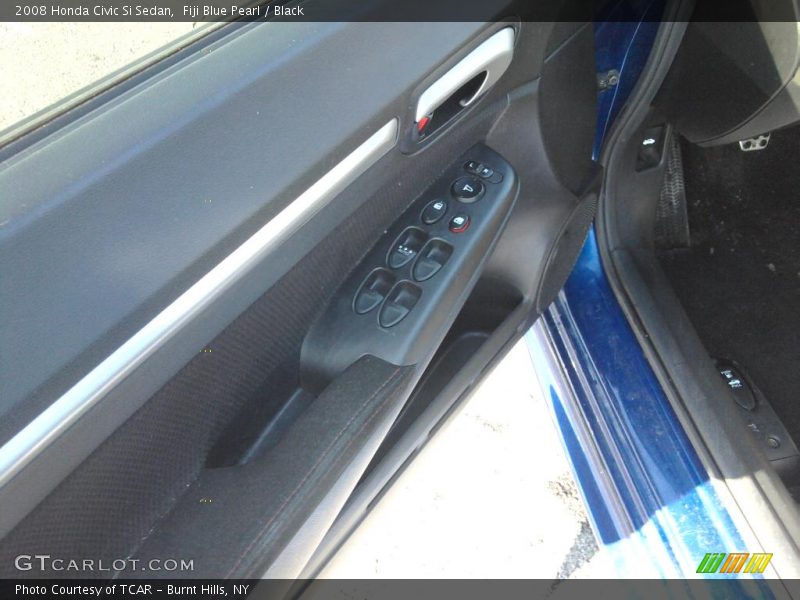 Fiji Blue Pearl / Black 2008 Honda Civic Si Sedan