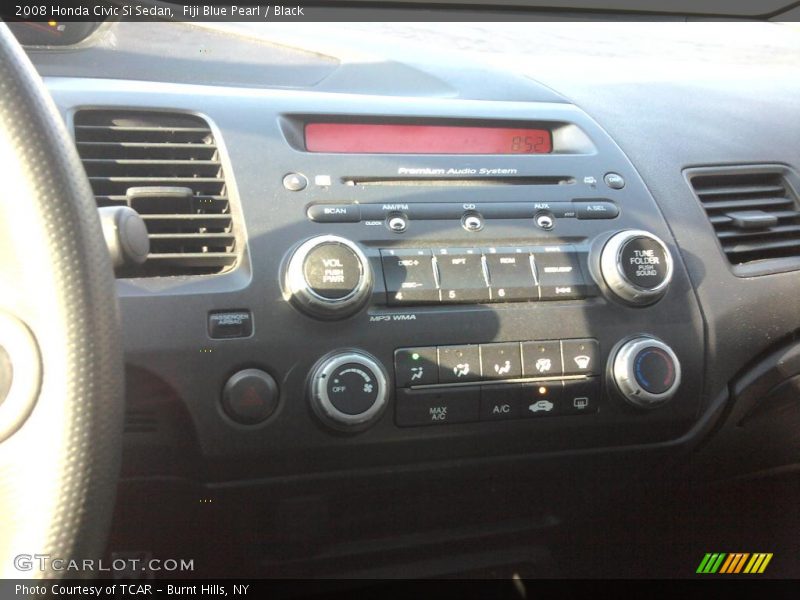 Fiji Blue Pearl / Black 2008 Honda Civic Si Sedan