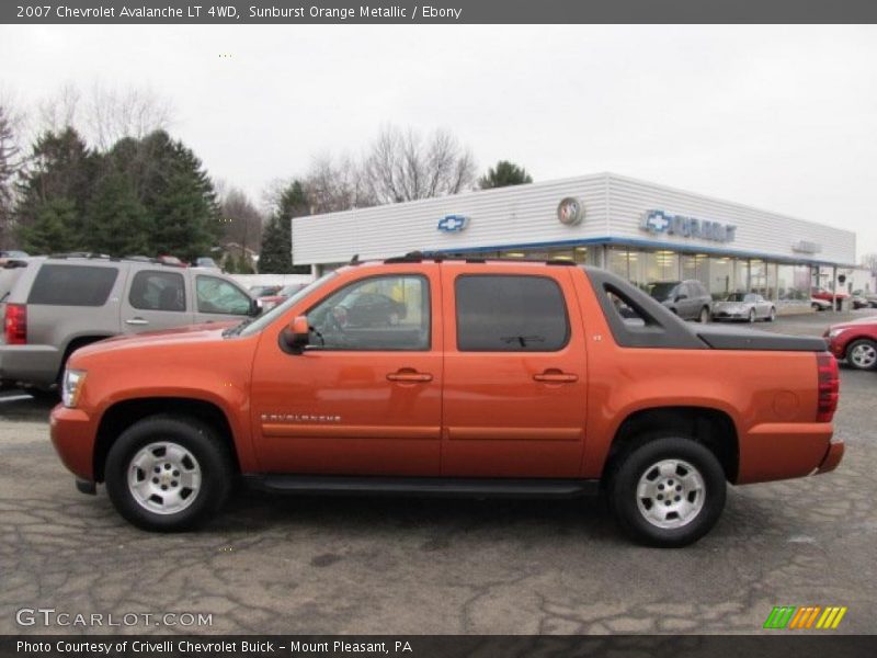 Sunburst Orange Metallic / Ebony 2007 Chevrolet Avalanche LT 4WD