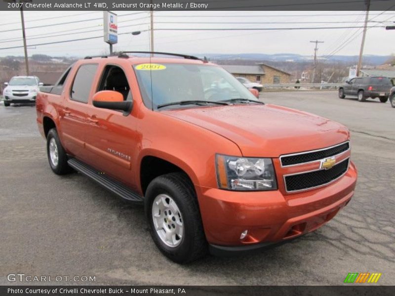 Sunburst Orange Metallic / Ebony 2007 Chevrolet Avalanche LT 4WD