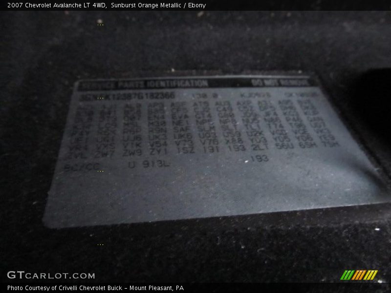 Sunburst Orange Metallic / Ebony 2007 Chevrolet Avalanche LT 4WD